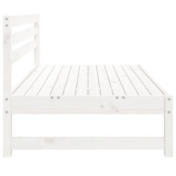 Garden Middle Sofa White - Solid Pine Wood 120x80 cm