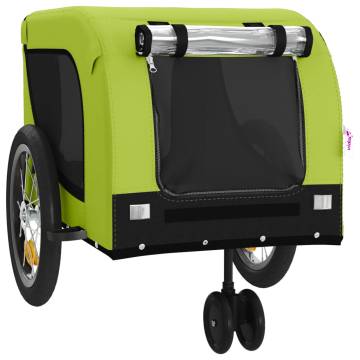 Pet Bike Trailer - Green & Black with Oxford Fabric & Iron