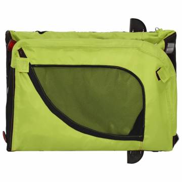 Pet Bike Trailer - Green & Black with Oxford Fabric & Iron