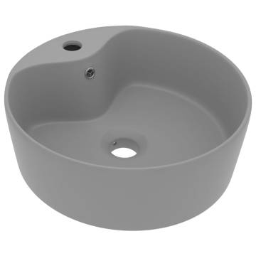 Luxury Matt Light Grey Ceramic Wash Basin 36x13 cm - Hipomarket