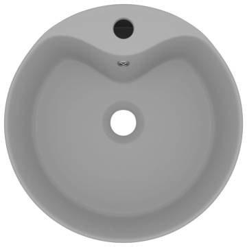 Luxury Matt Light Grey Ceramic Wash Basin 36x13 cm - Hipomarket