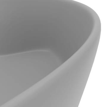 Luxury Matt Light Grey Ceramic Wash Basin 36x13 cm - Hipomarket