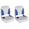 Boat Seats 2 pcs Foldable Backrest Blue-white Pillow 41x36x48cm Colour blue and white Quantity in Package 2 Model without swivel & pedestal 