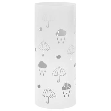 Modern White Steel Umbrella Stand - Stylish & Practical