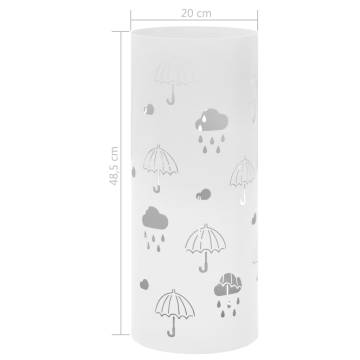 Modern White Steel Umbrella Stand - Stylish & Practical