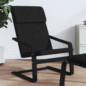 Relaxing Chair Black Fabric - Stylish Comfy Armchair | HipoMarket