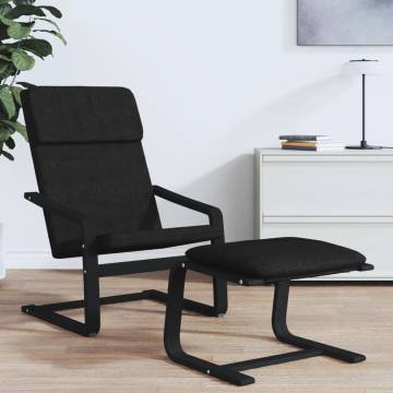 Relaxing Chair Black Fabric - Stylish Comfy Armchair | HipoMarket