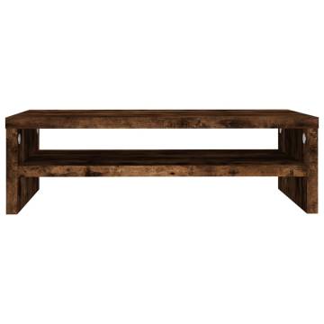 Monitor Stand Smoked Oak - 42x24x13 cm | Hipomarket