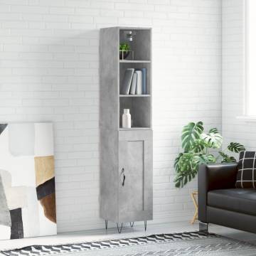 Highboard Concrete Grey | Stylish Engineered Wood Storage