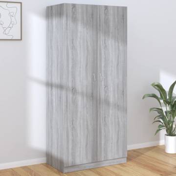 Grey Sonoma Wardrobe | 90x50x200 cm | Chic Storage Solution