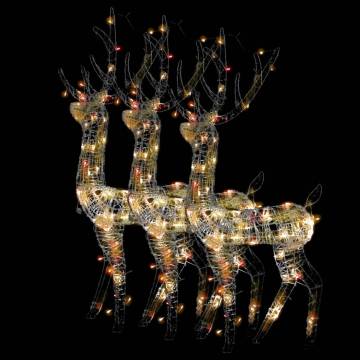 Acrylic Reindeer Christmas Decorations - 3 pcs Multicolour