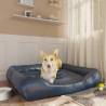 Dog Bed Dark Blue 105x80x25 cm Faux Leather Colour dark blue Size 105 x 80 x 25 cm 