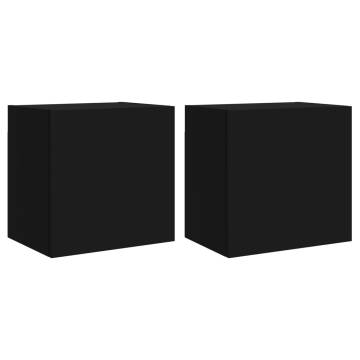 TV Wall Cabinets 2 pcs Black - Space-Saving Solution