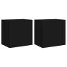 TV Wall Cabinets 2 pcs Black - Space-Saving Solution