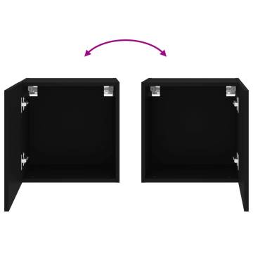 TV Wall Cabinets 2 pcs Black - Space-Saving Solution