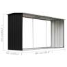 Garden Log Storage Shed - Galvanised Steel Anthracite 330x92x153