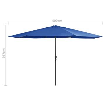 Outdoor Parasol with Metal Pole 400 cm - Azure Blue | HiPo Market