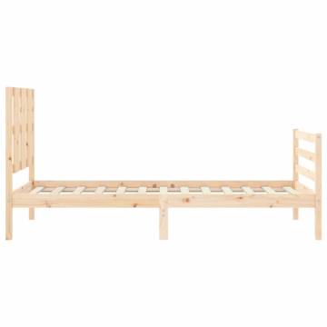 Solid Wood Bed Frame with Headboard 90x200 cm - Hipomarket