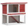 Outdoor Rabbit Hutch 1 Door Red Wood Colour red 