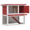 Outdoor Rabbit Hutch - Durable Red Wood for Small Pets