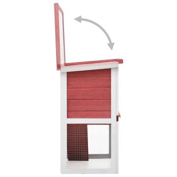 Outdoor Rabbit Hutch - Durable Red Wood for Small Pets