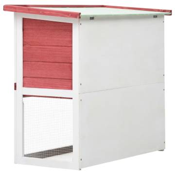 Outdoor Rabbit Hutch - Durable Red Wood for Small Pets