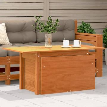 Garden Table Wax Brown - Solid Pine Wood | HipoMarket