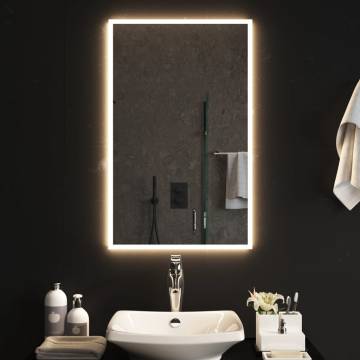 Stylish LED Bathroom Mirror 50x80 cm - Waterproof & Convenient