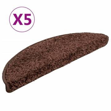 Stair Mats - 5 pcs Brown 56x17 cm | Non-Slip & Washable