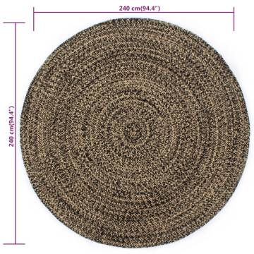 Handmade Jute Rug 240 cm - Black & Brown | HipoMarket