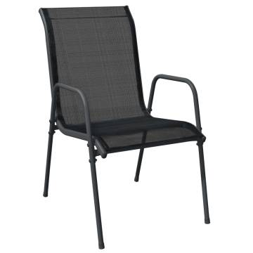 Garden Chairs 2 pcs Steel and Textilene Black - Comfortable & Durable