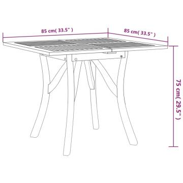 Solid Acacia Garden Table 85x85x75 cm - Durable & Elegant