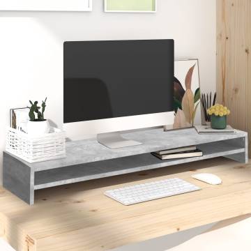 Concrete Grey Monitor Stand - Ergonomic & Stylish Design