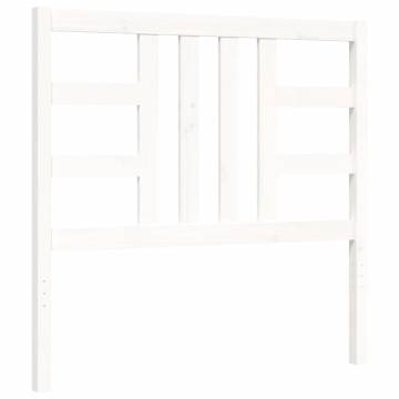 White Bed Frame with Headboard 90x200 cm | Solid Wood Design