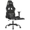 Swivel Gaming Chair with Footrest - Black & Camouflage Fabric