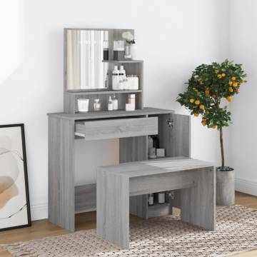 Elegant Grey Sonoma Dressing Table Set - Perfect for Any Bedroom