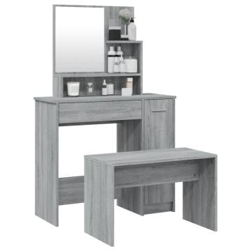 Elegant Grey Sonoma Dressing Table Set - Perfect for Any Bedroom