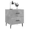 Stylish Concrete Grey Bedside Cabinets - Set of 2