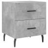 Stylish Concrete Grey Bedside Cabinets - Set of 2