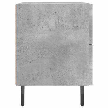 Stylish Concrete Grey Bedside Cabinets - Set of 2