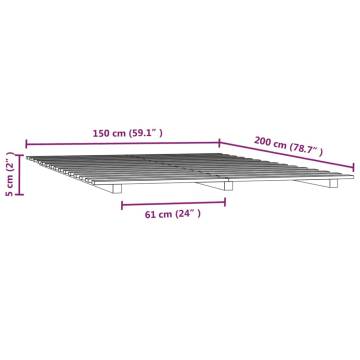 150x200 cm King Size Solid Wood Pine Bed Frame | HipoMarket