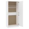 Stylish White 90x52x200 cm Wardrobe - Engineered Wood