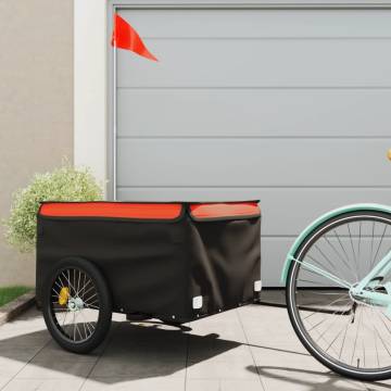 Bike Trailer Black and Orange - Heavy Duty 45 kg Iron Cargo