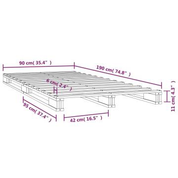 Pallet Bed White 90x190 cm Single Solid Wood Pine - HipoMarket