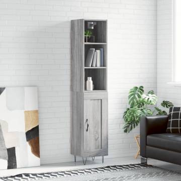 Stylish Highboard Grey Sonoma - Engineered Wood | HipoMarket