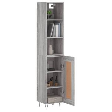 Stylish Highboard Grey Sonoma - Engineered Wood | HipoMarket