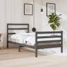 Bed Frame Grey Solid Wood Pine 90x200 cm Colour grey Size 90 x 200 cm 