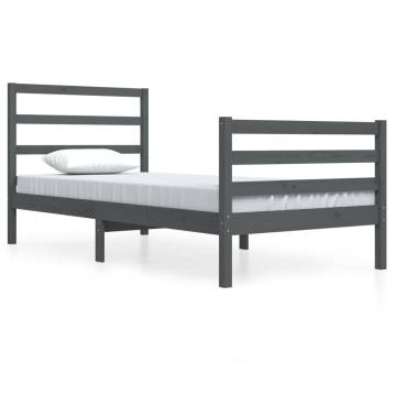 Grey Solid Wood Pine Bed Frame 90x200 cm | HipoMarket