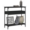 Stylish Black Console Table with Shelf - 75x29x75cm