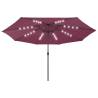 Outdoor Parasol with LED Lights - 400 cm Bordeaux Red